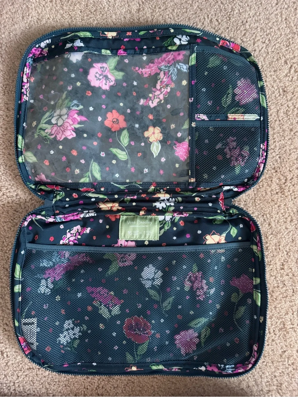 Vera Bradley Navy Floral Cosmetic Crossbody Bag